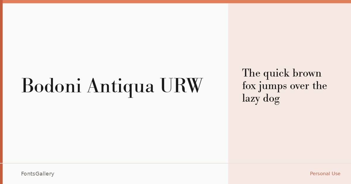 Bodoni Antiqua URW font family banner