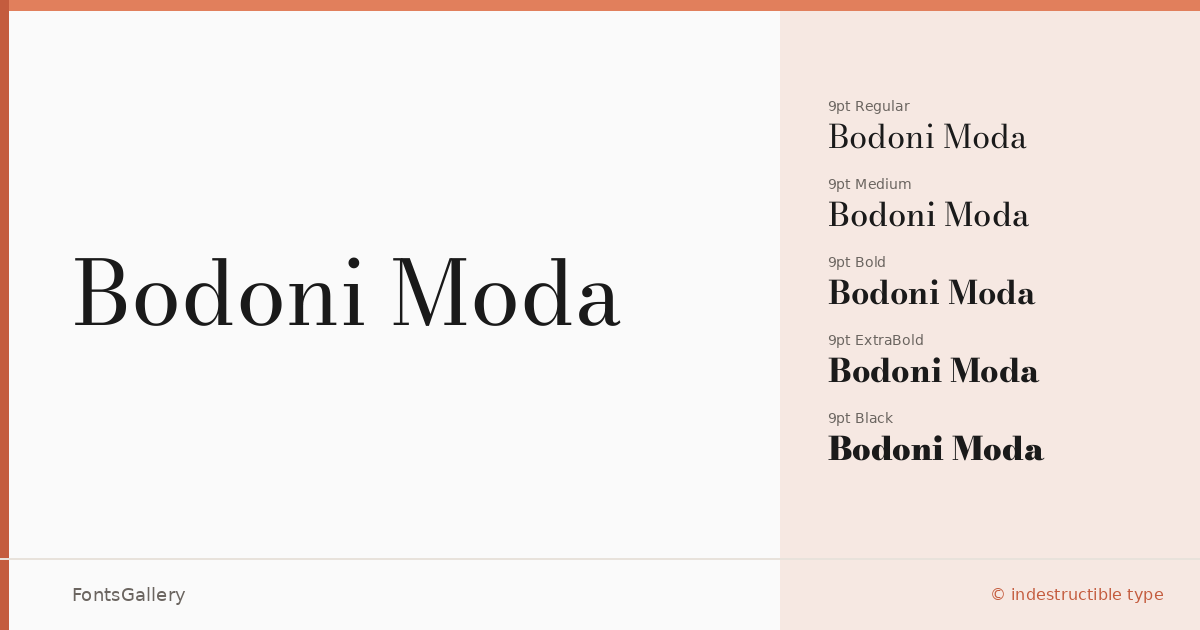 Bodoni Moda font family banner