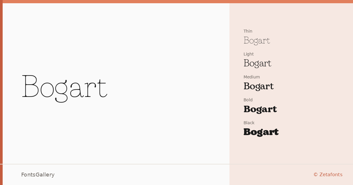 Bogart font family banner