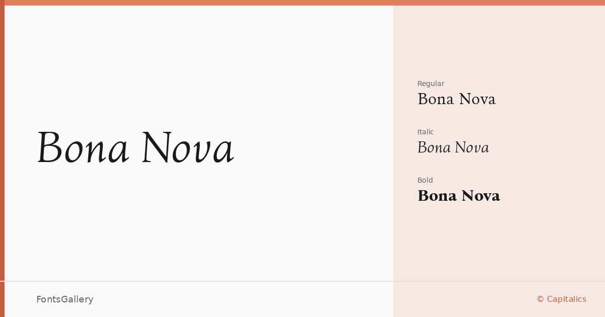 Bona Nova font family banner