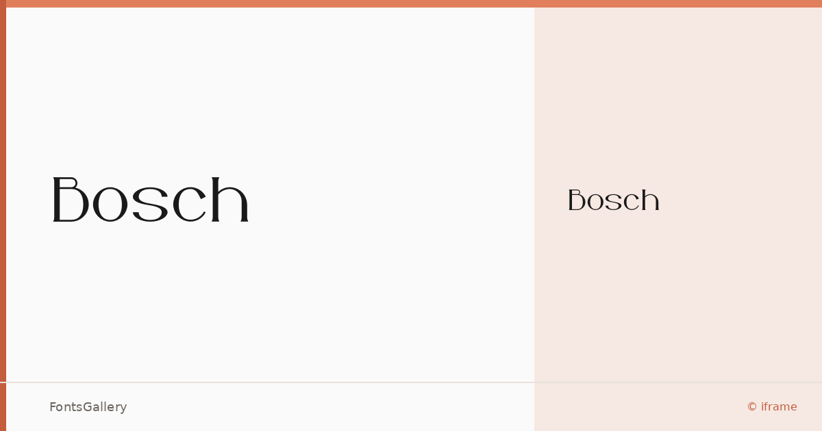 Bosch font family banner