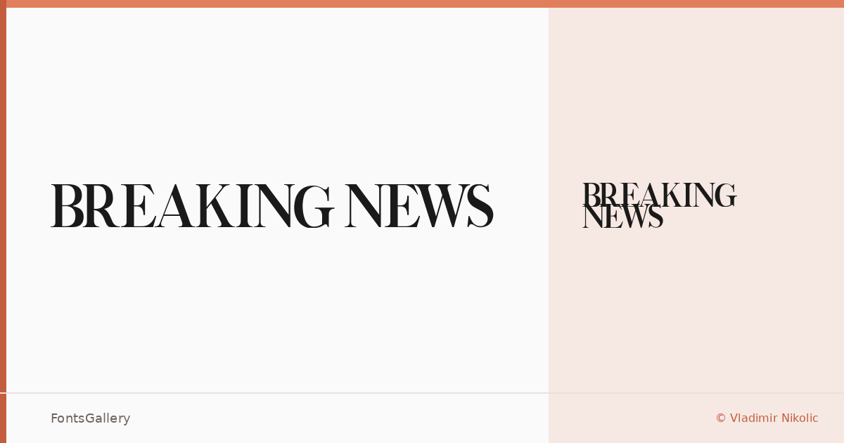 Breaking News font family banner