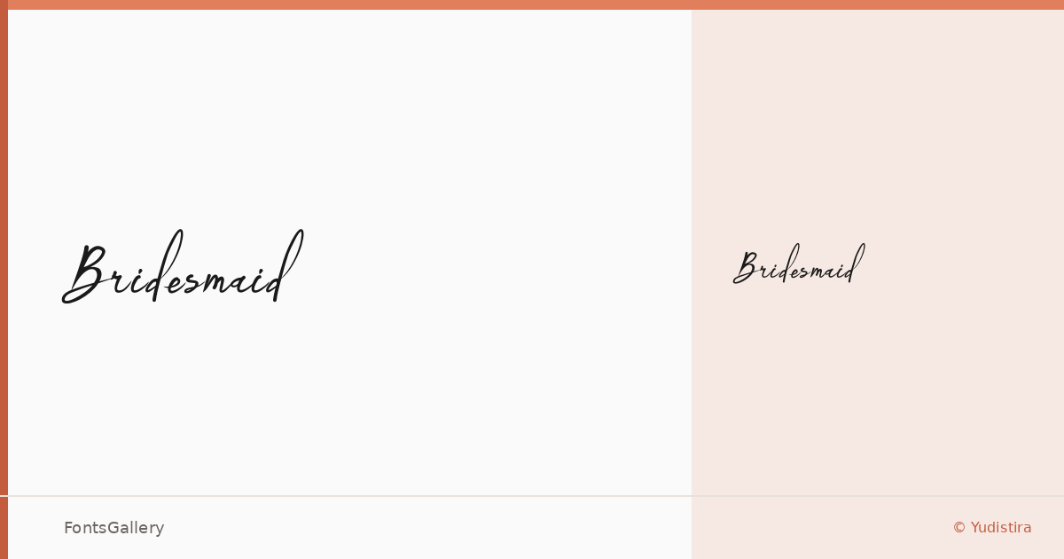 Bridesmaid font family banner