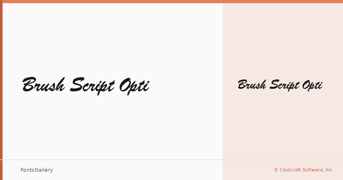 Brush Script Opti font family banner