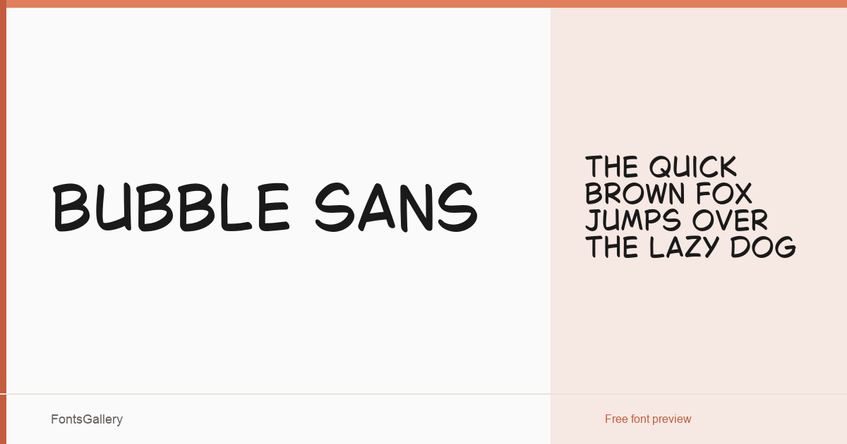 Bubble Sans font family banner