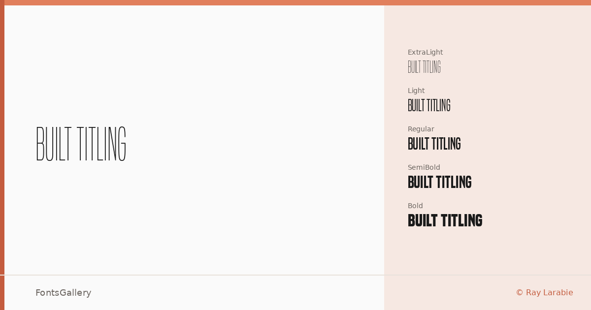 Built Titling font family banner