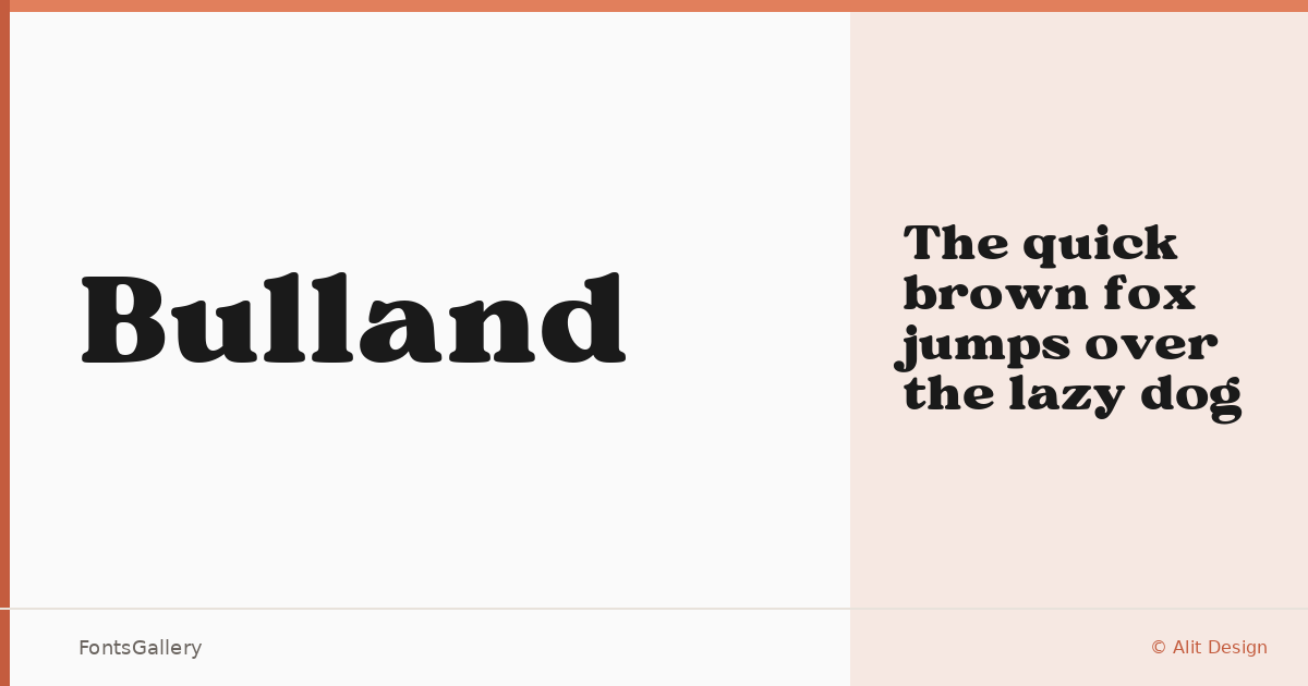 Bulland font family banner
