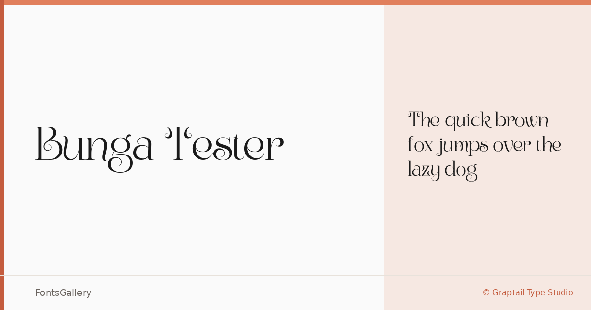 Bunga Tester font family banner