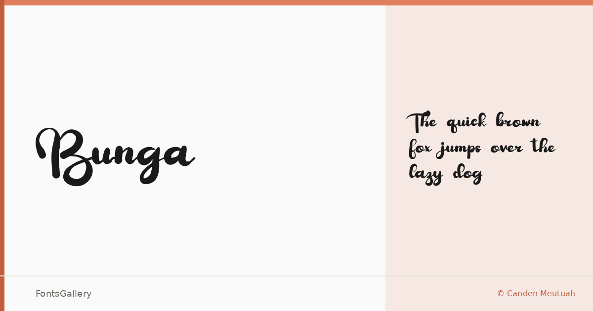 Bunga font family banner