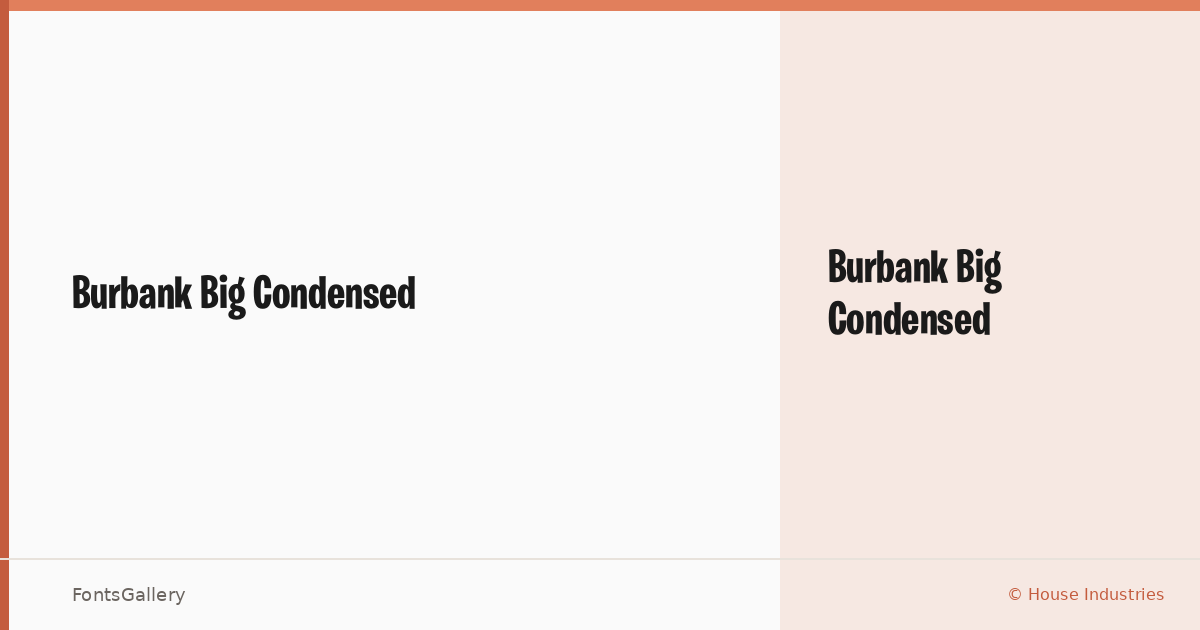 Burbank Big Condensed font family banner
