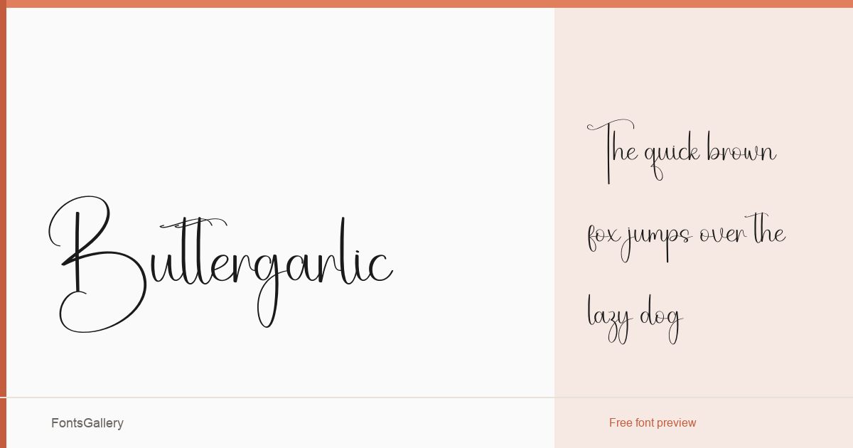 Buttergarlic font family banner