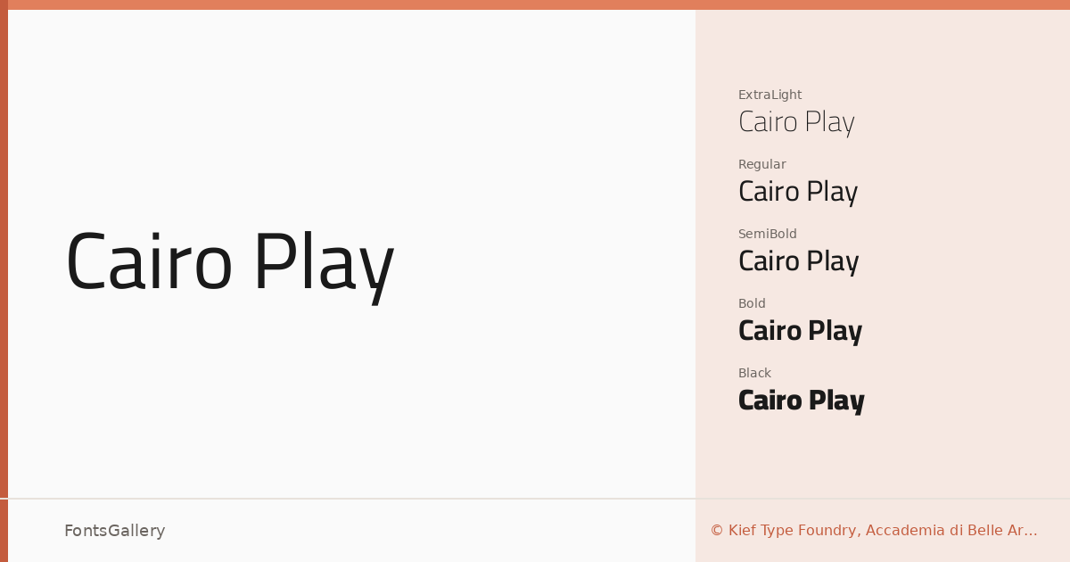 Cairo Play font family banner