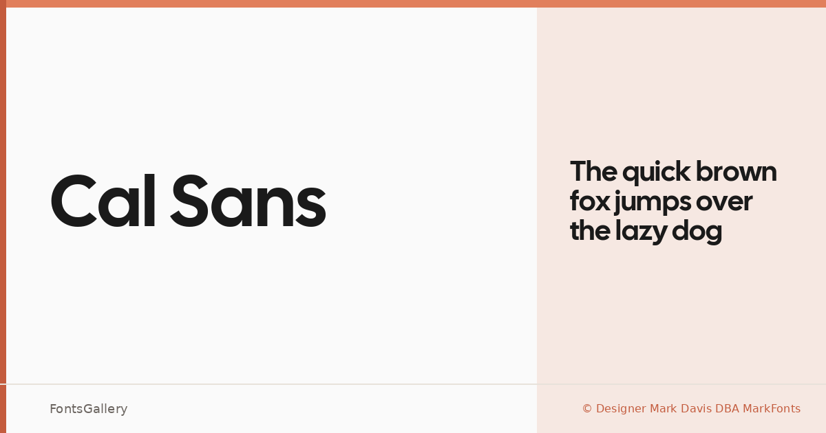 Cal Sans font family banner