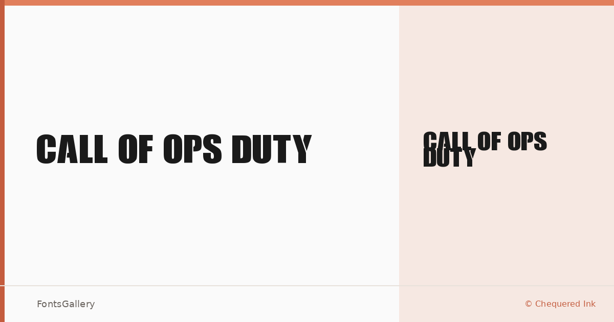 Call Of Ops Duty font family banner