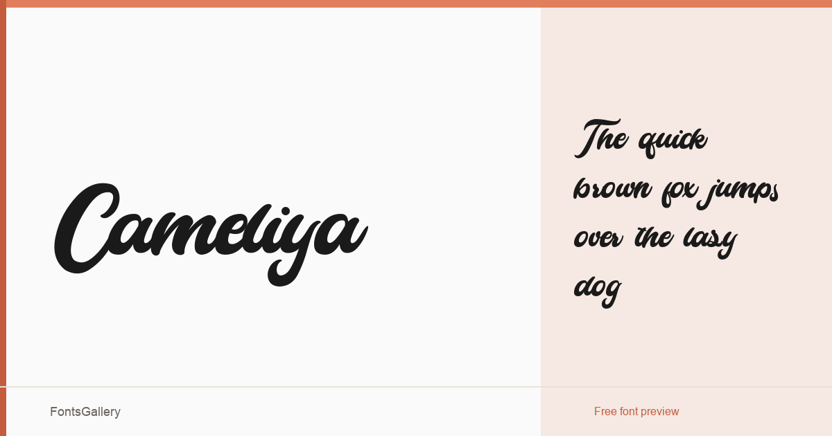 Cameliya font family banner