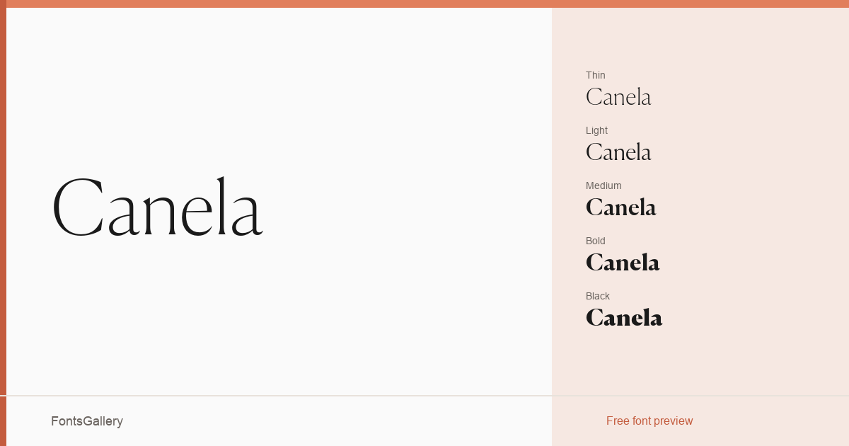 Canela font family banner