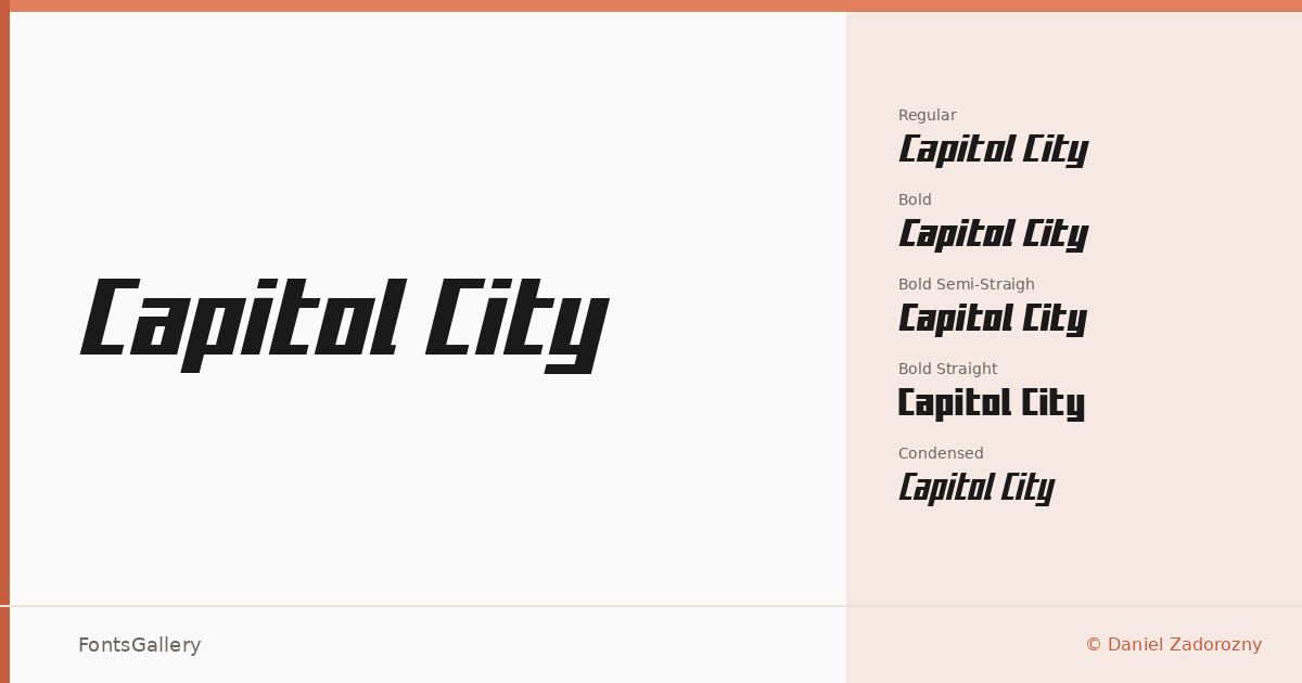 Capitol City font family banner