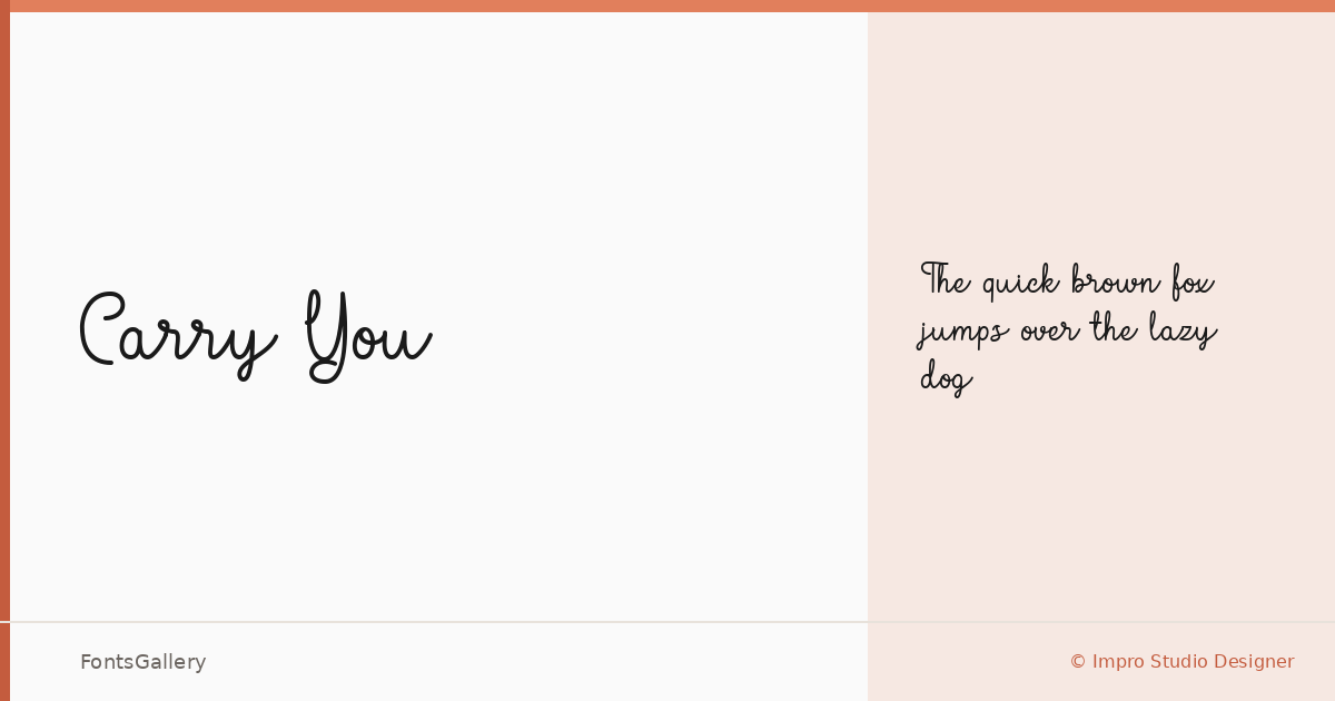 Carry You font family banner