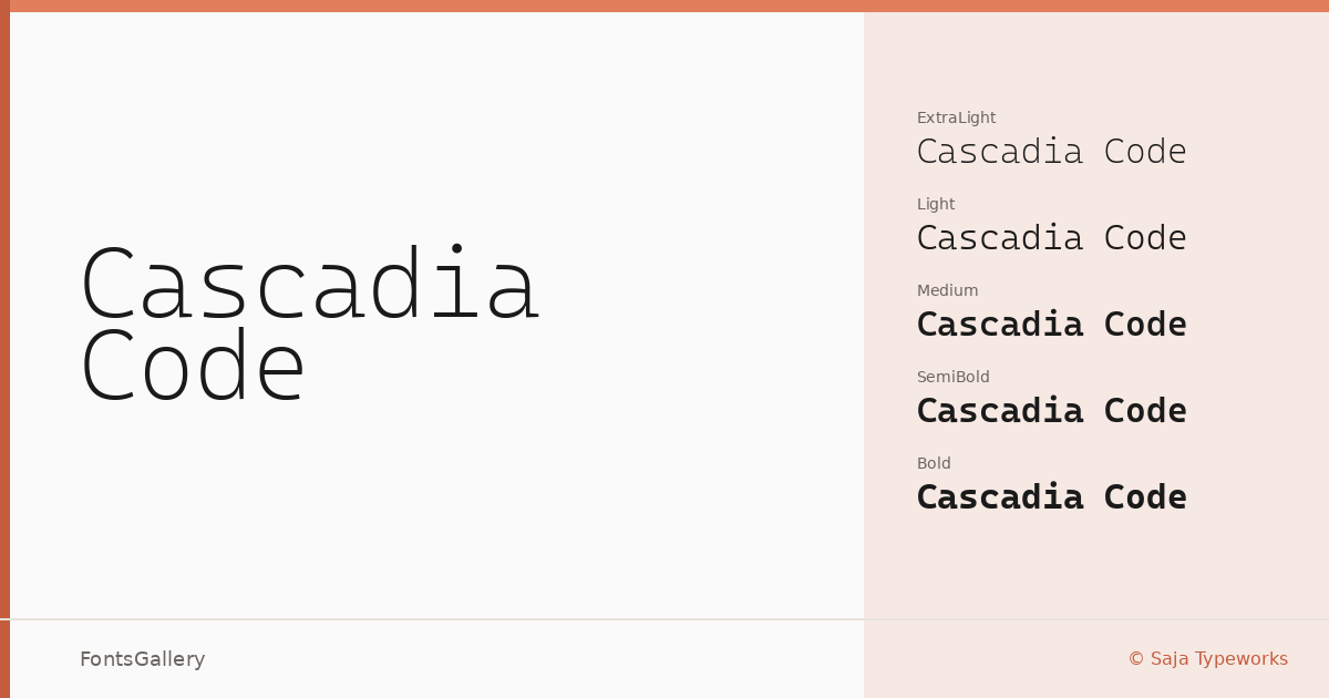 Cascadia Code font family banner