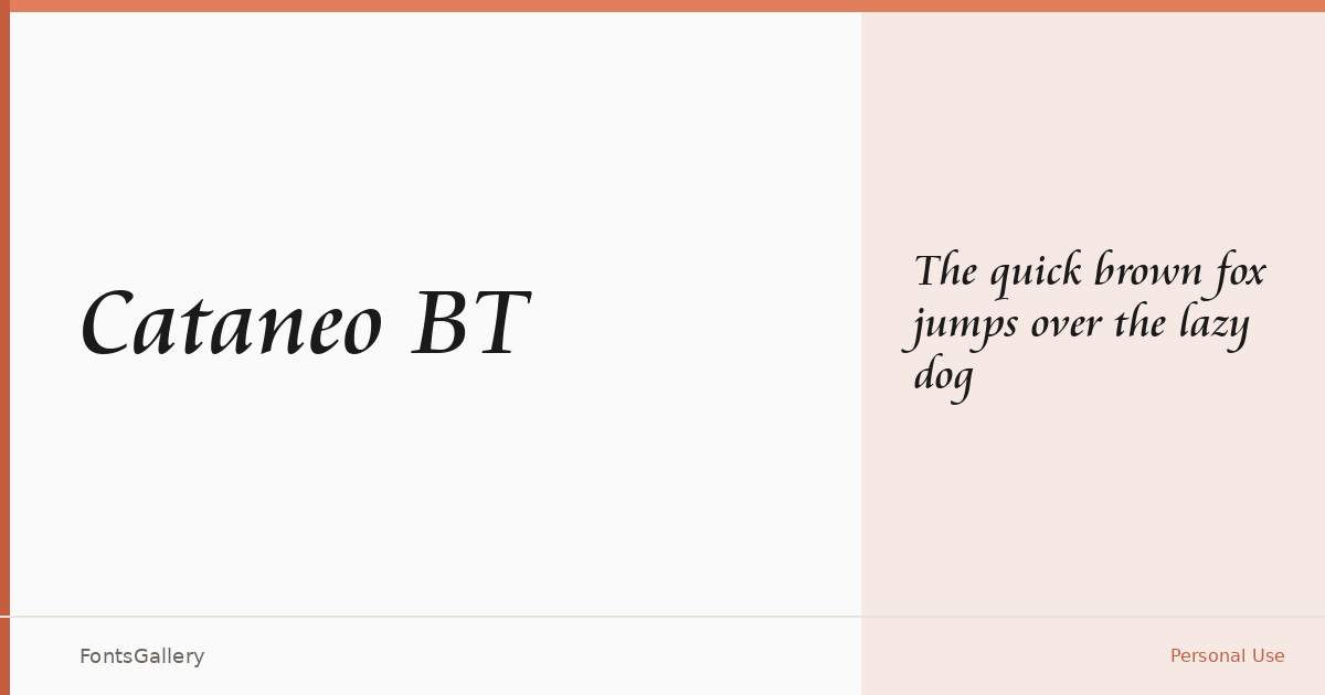 Cataneo BT font family banner