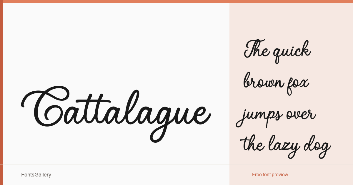 Cattalague font family banner