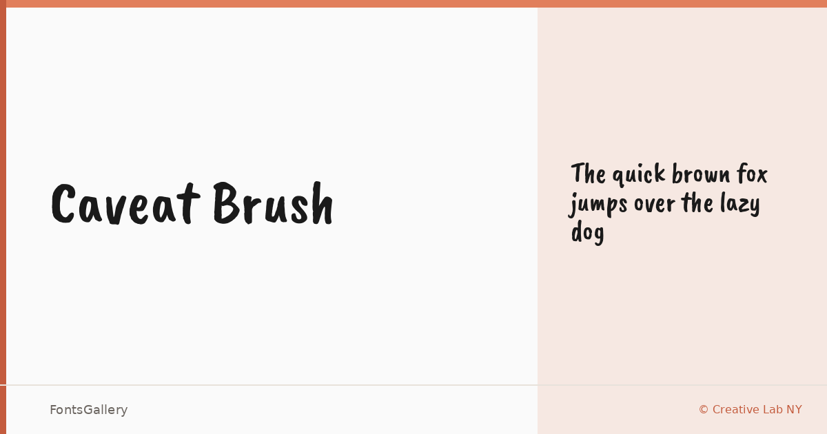Caveat Brush font family banner