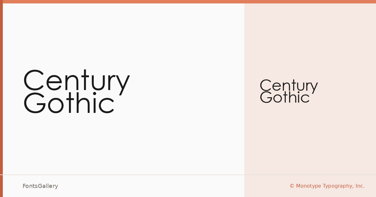 Century Gothic font family banner