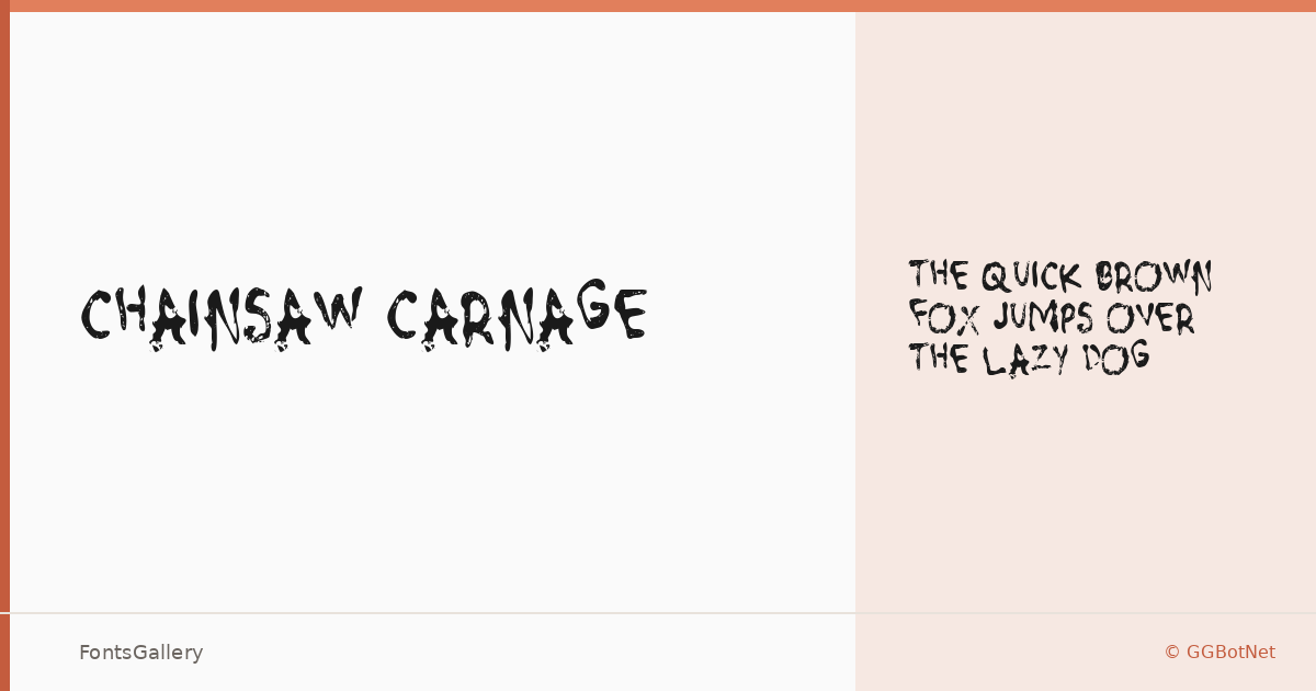 Chainsaw Carnage font family banner