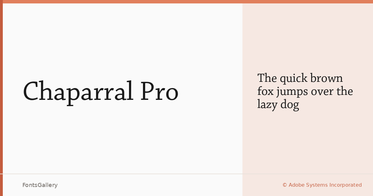 Chaparral Pro font family banner