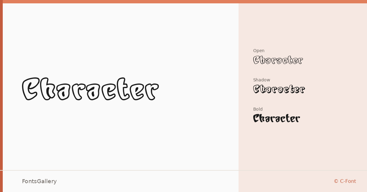 Character font family banner