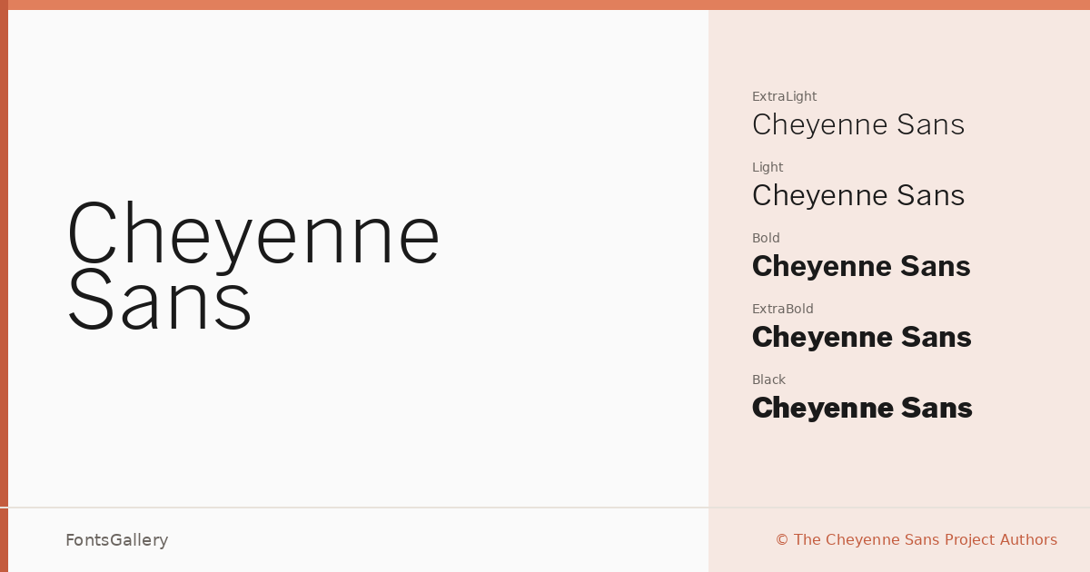 Cheyenne Sans font family banner
