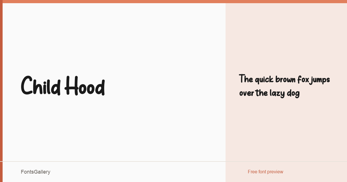 Child Hood font family banner