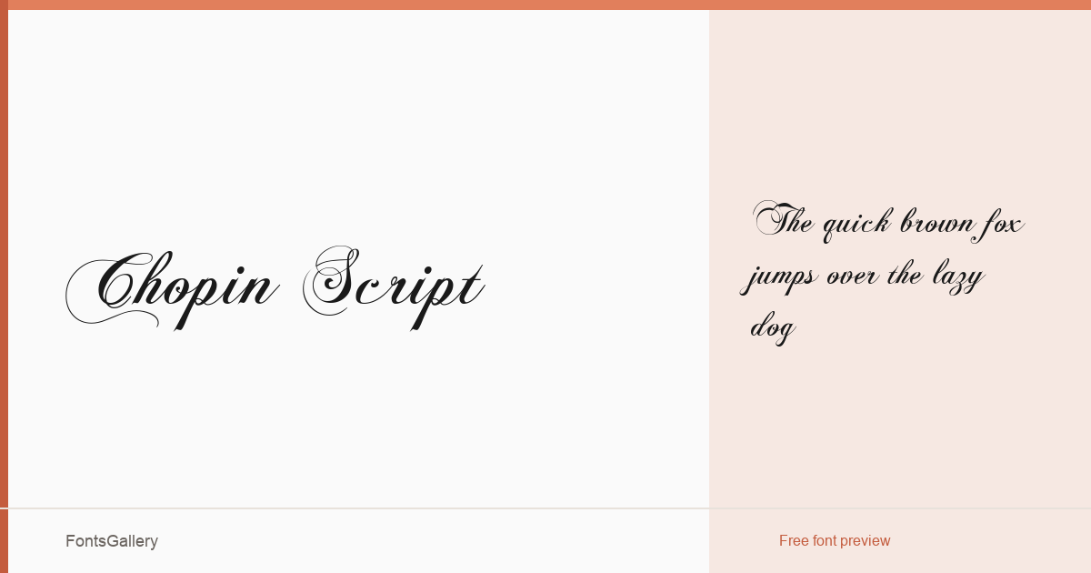 Chopin Script font family banner