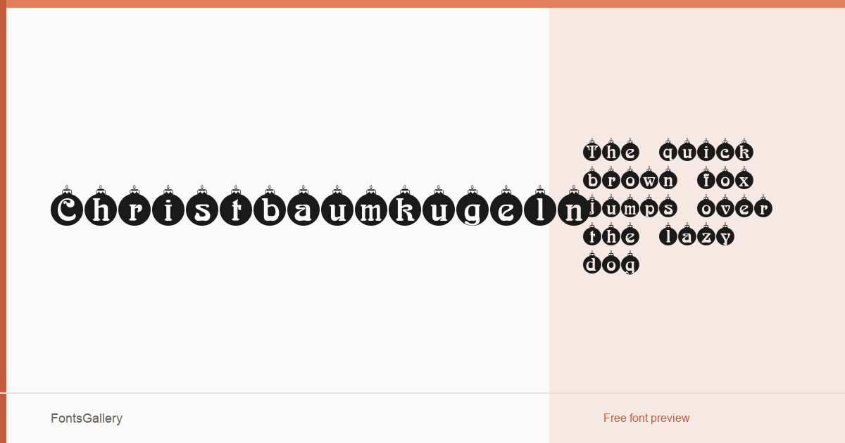 Christbaumkugeln font family banner