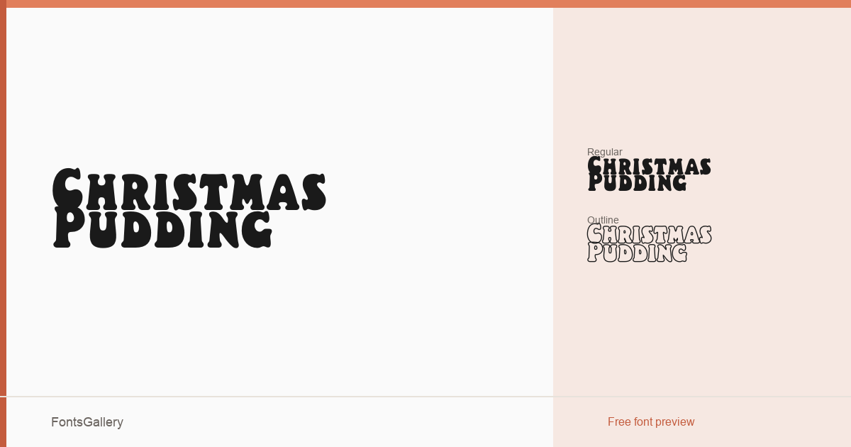 Christmas Pudding font family banner
