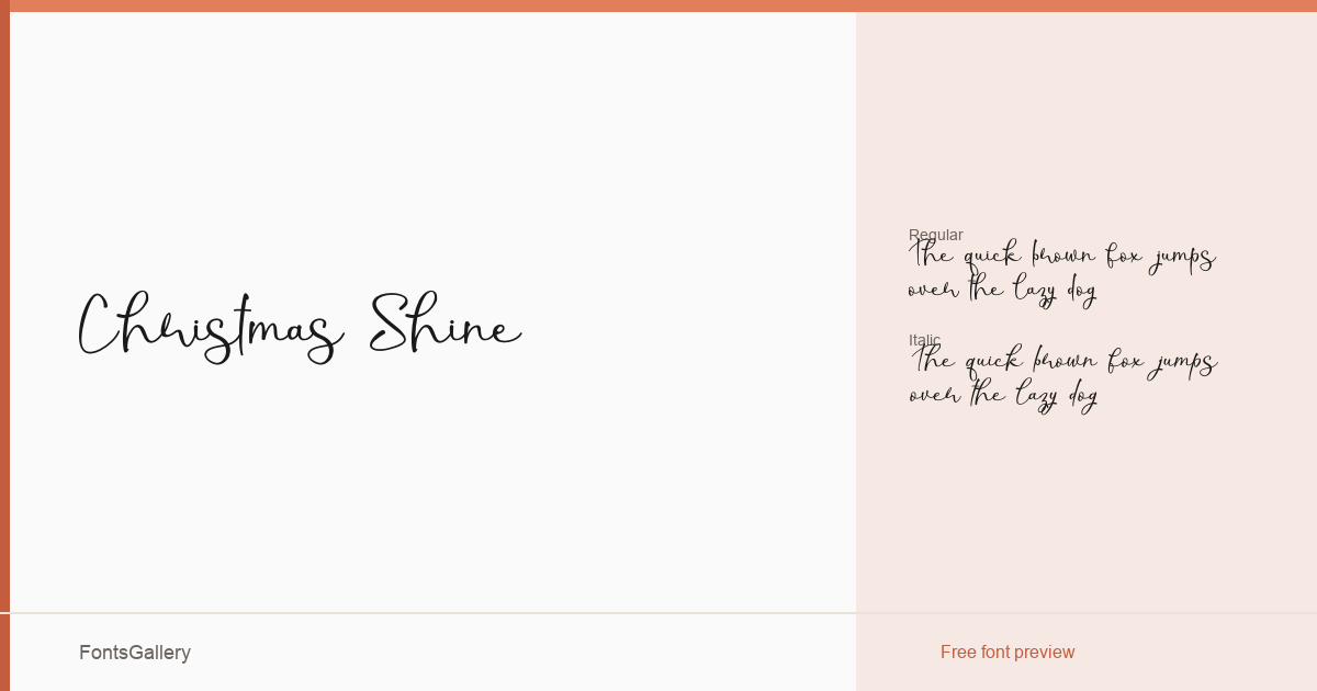 Christmas Shine font family banner