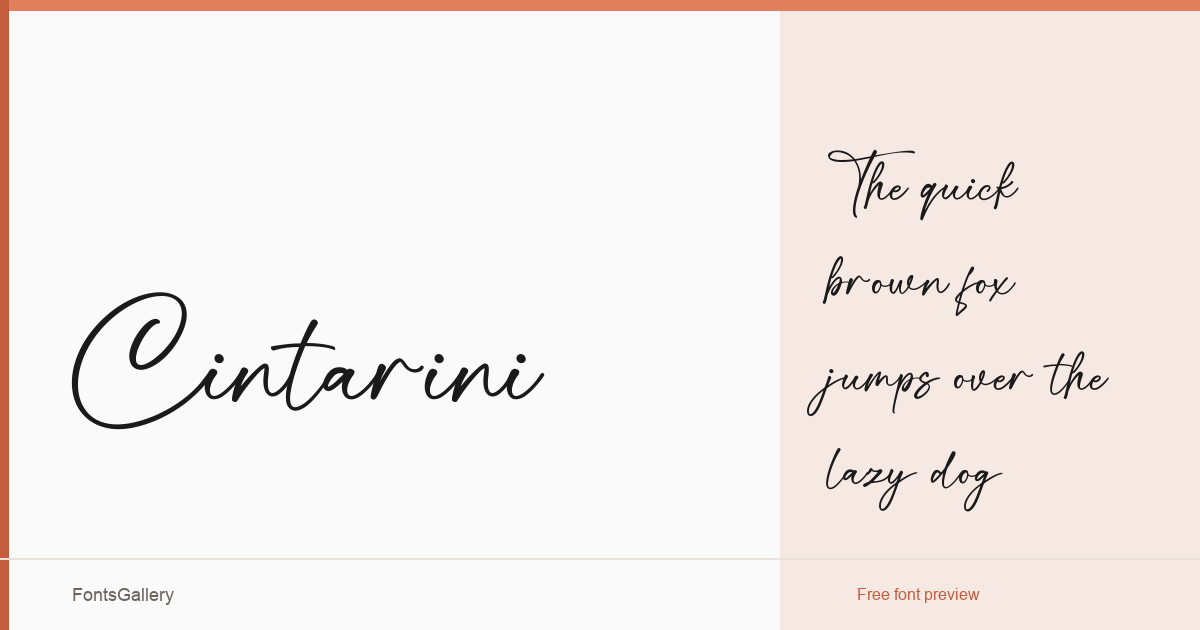 Cintarini font family banner