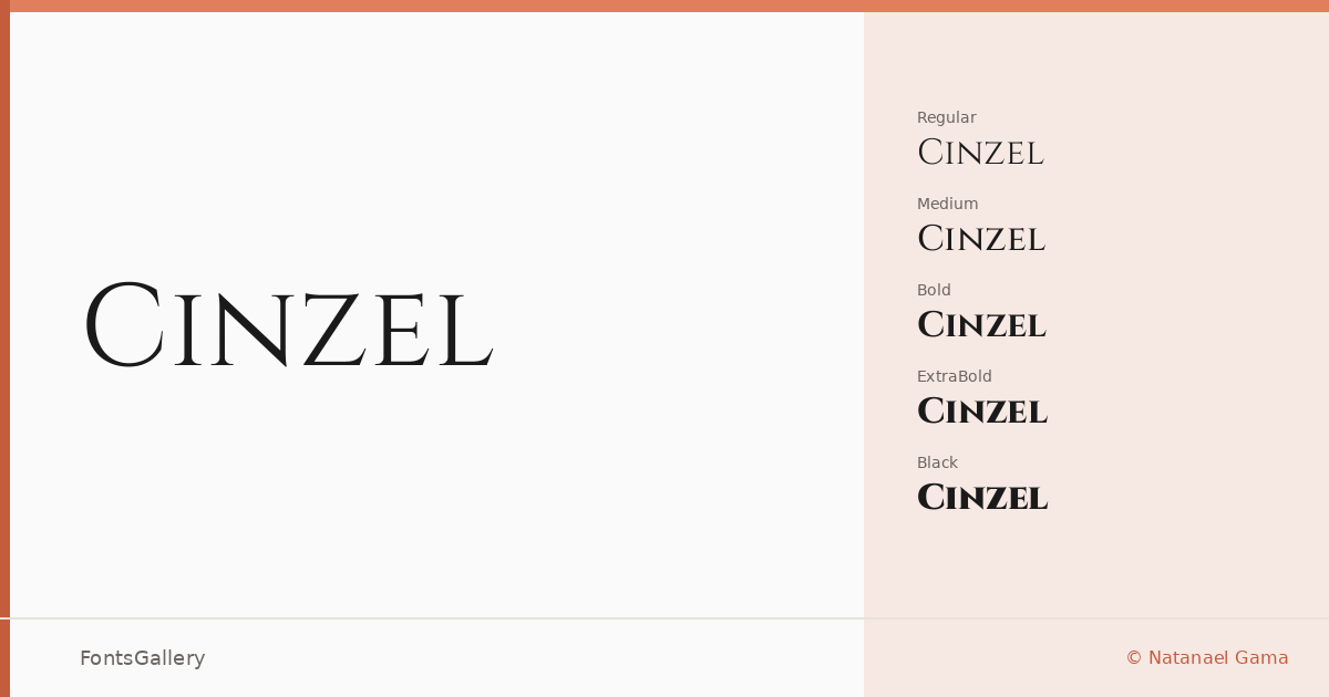 Cinzel font family banner
