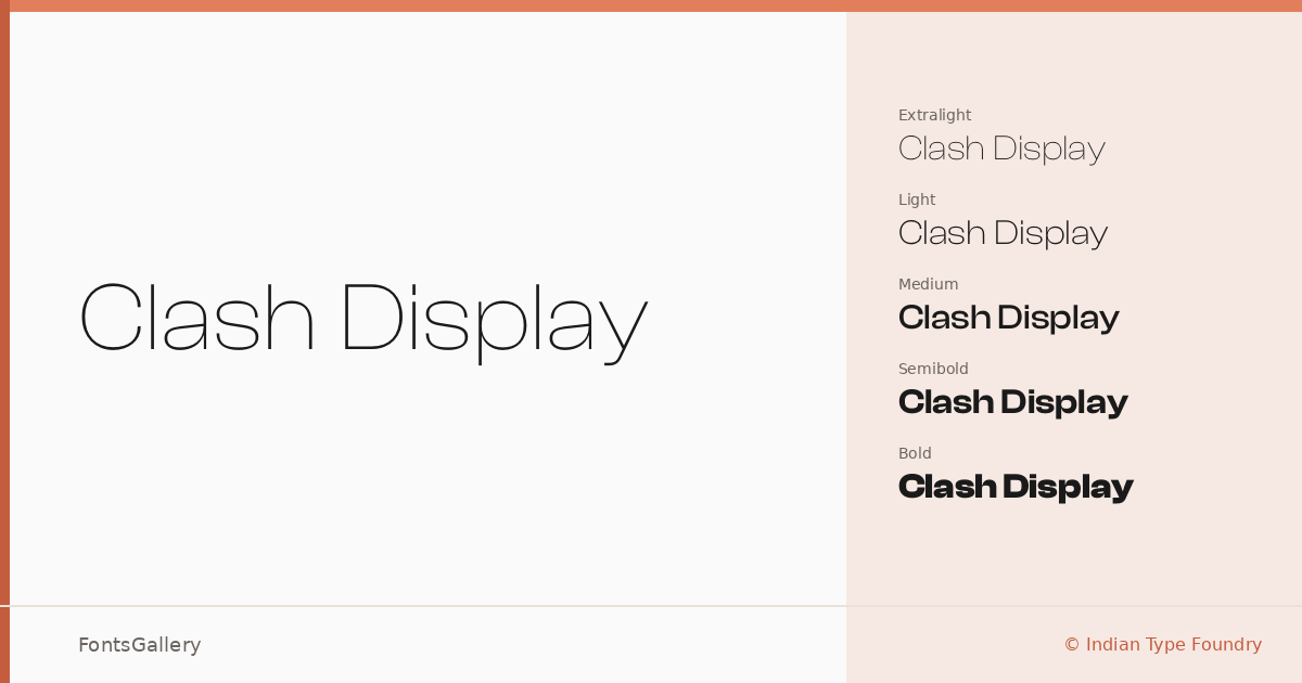 Clash Display font family banner