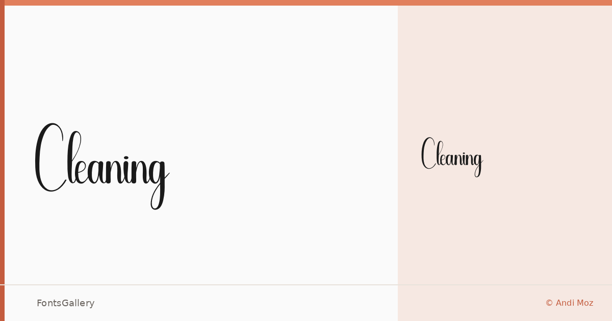 Cleaning font family banner