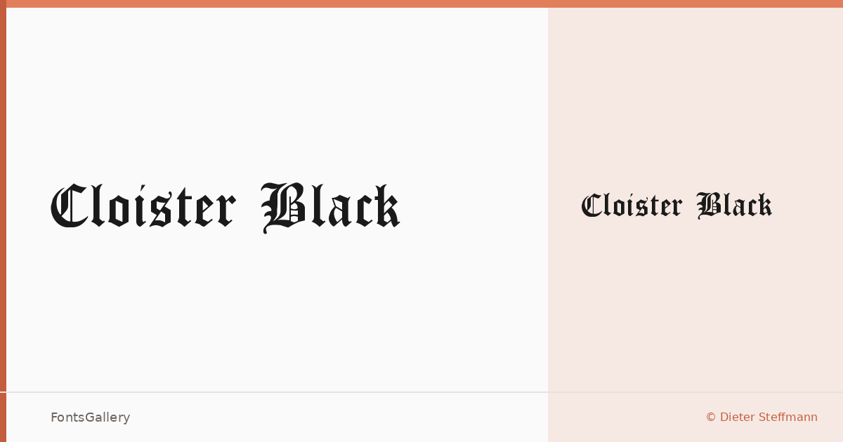Cloister Black font family banner