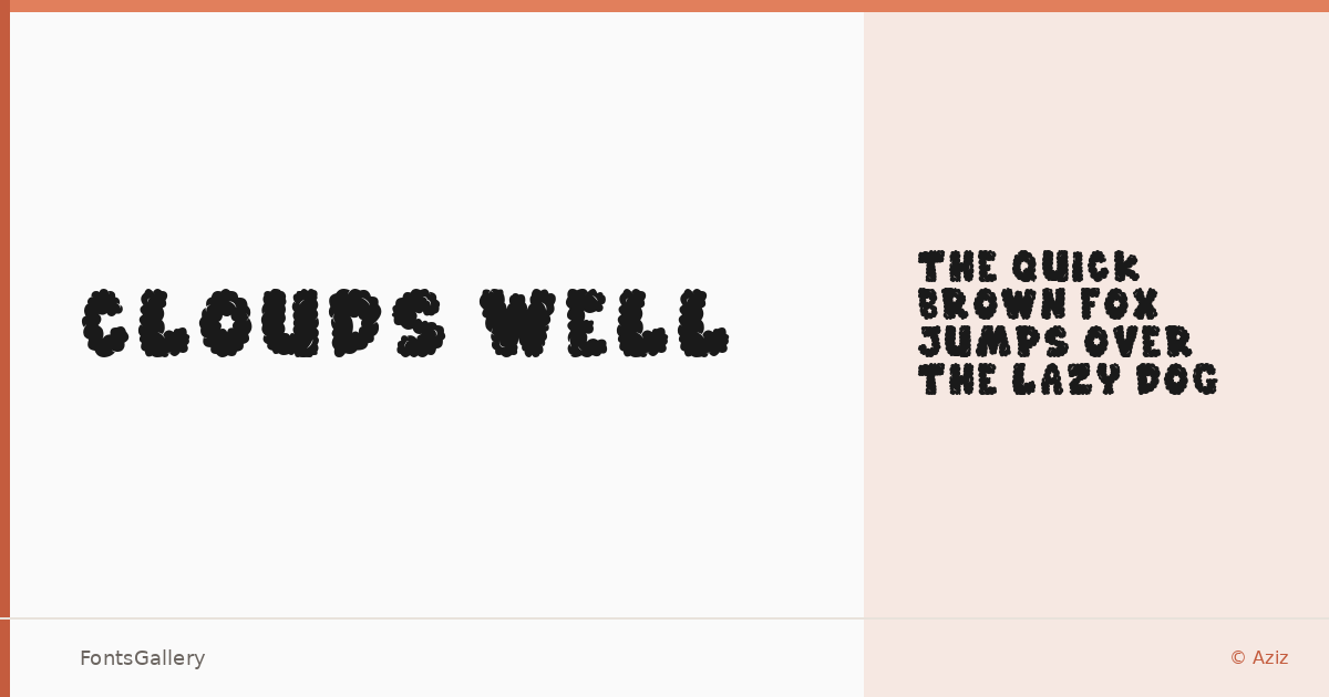Clouds well font family banner