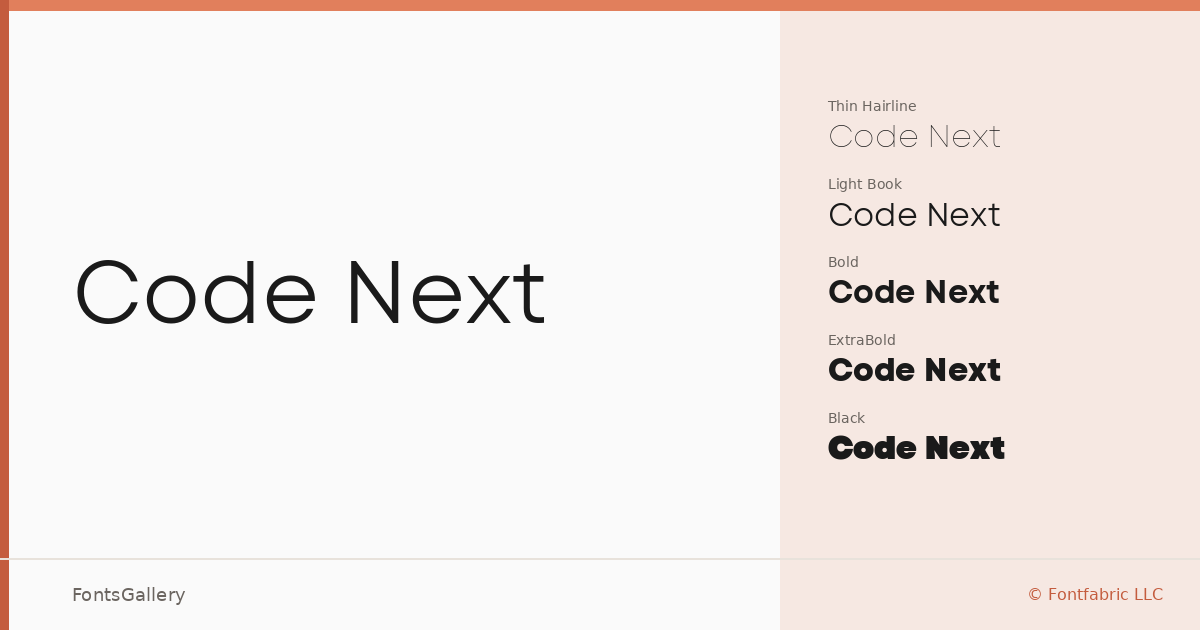 Code Next font family banner
