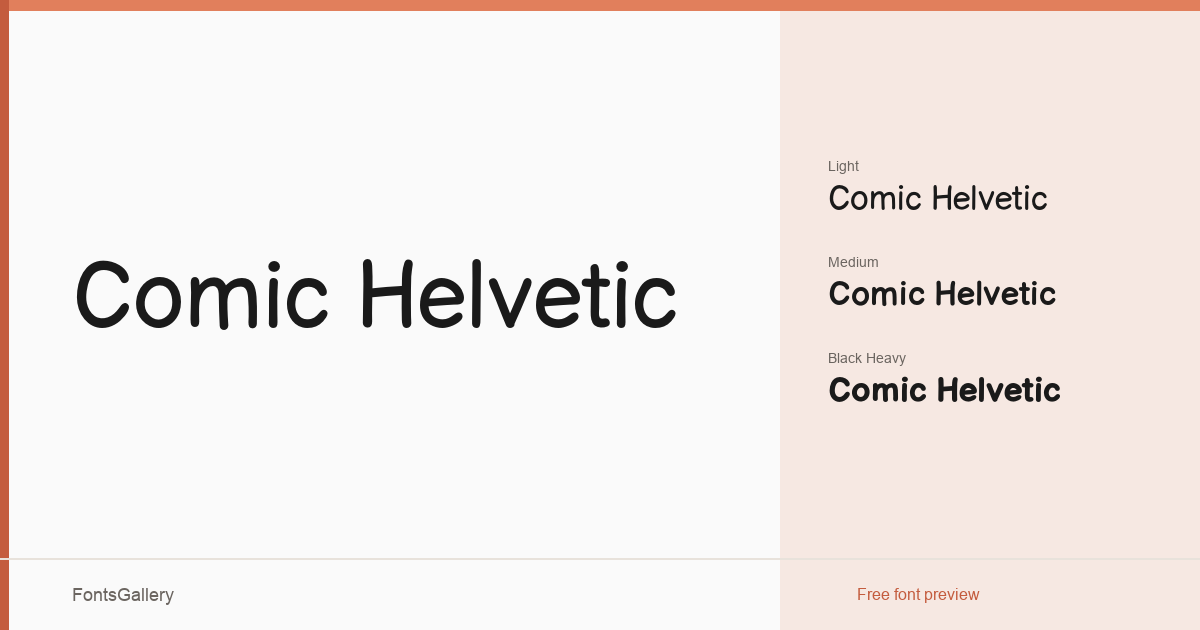 Comic Helvetic font family banner