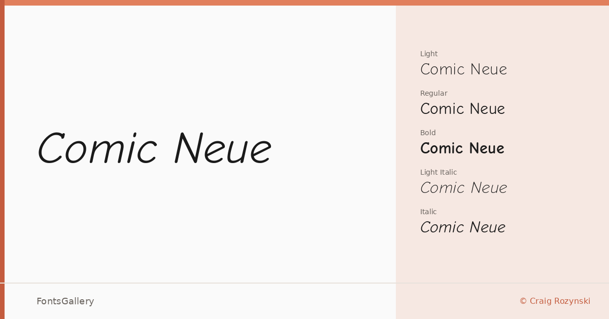 Comic Neue font family banner