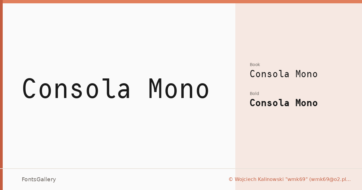 Consola Mono font family banner