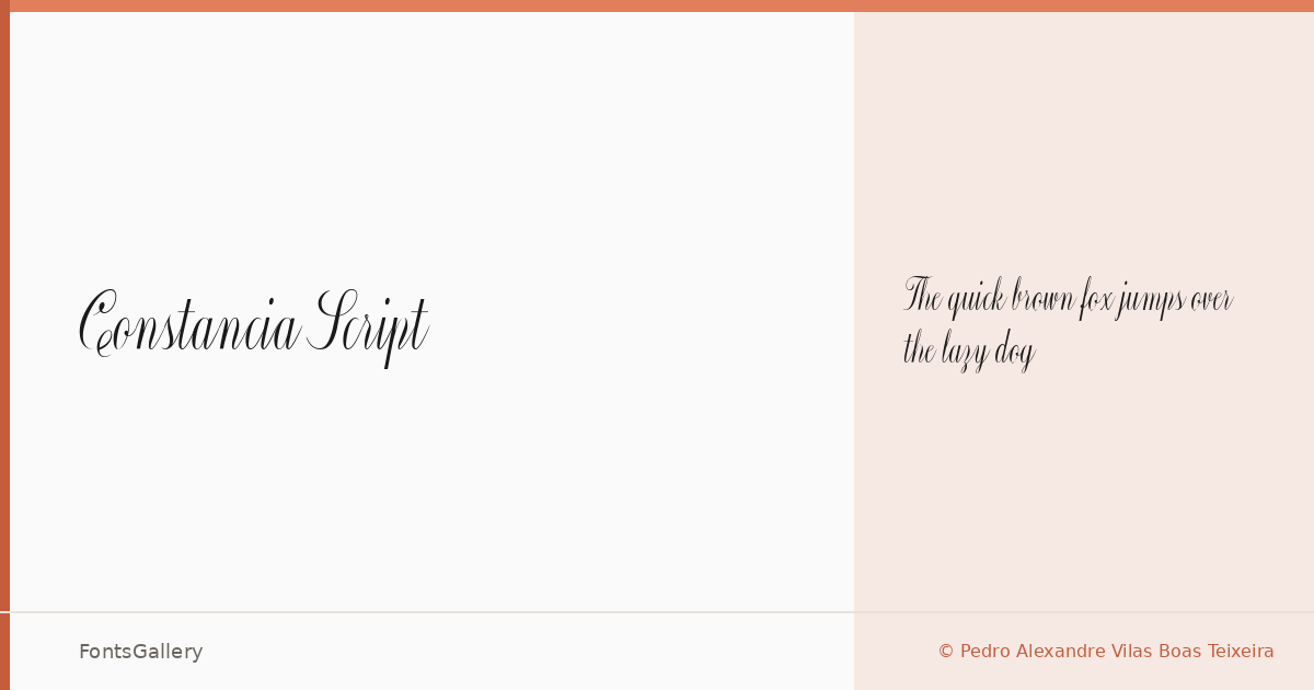 Constancia Script font family banner