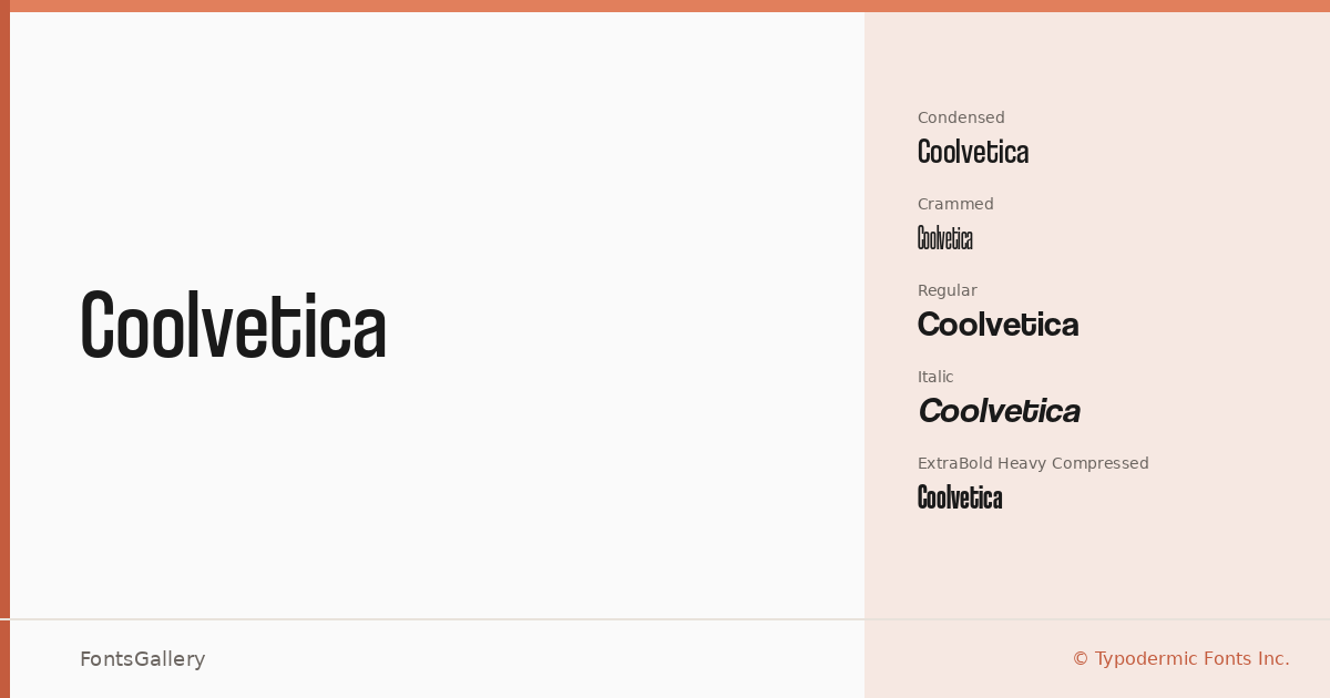 Coolvetica font family banner