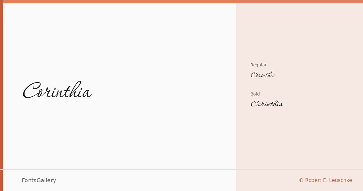 Corinthia font family banner