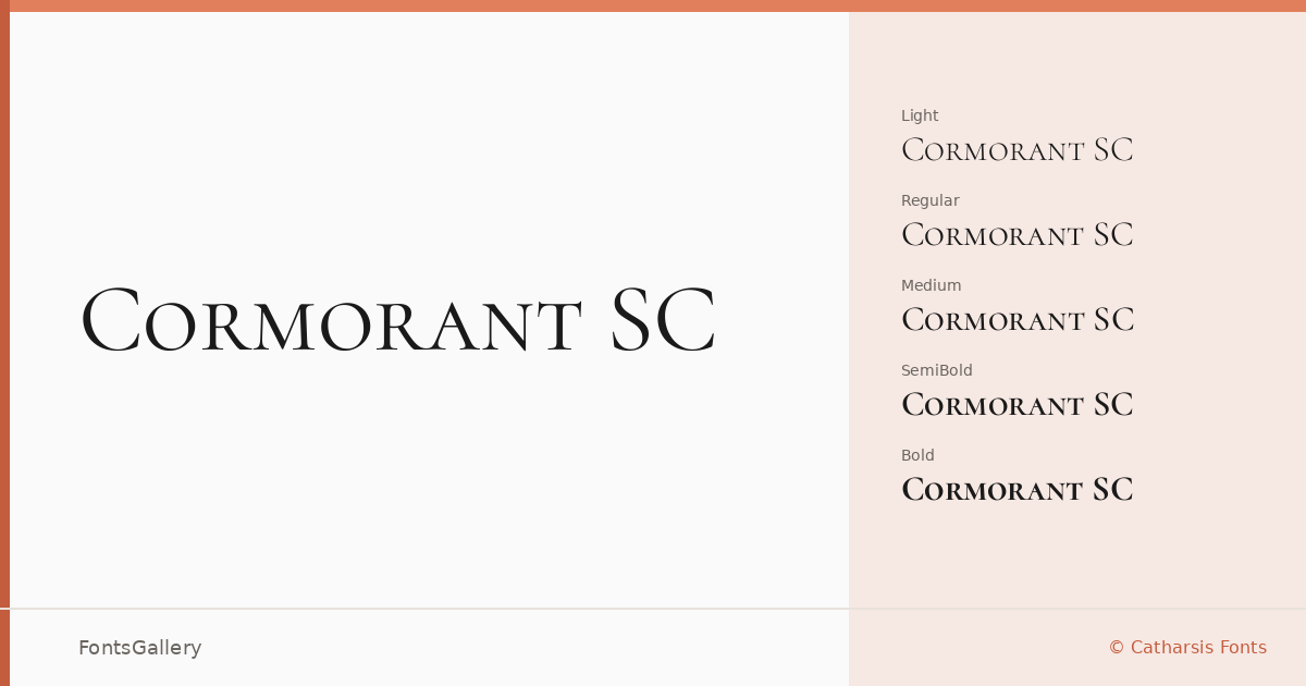 Cormorant SC font family banner